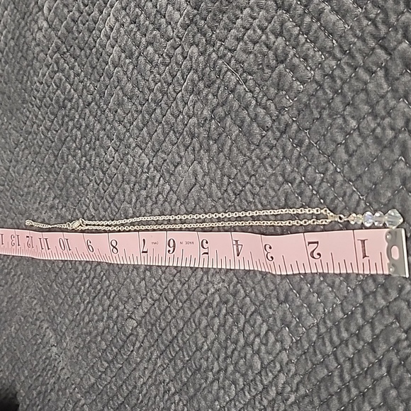 Faux Crystal Aurora Borealis Drop Pendant Necklace – Silver Chain - Picture 5 of 5